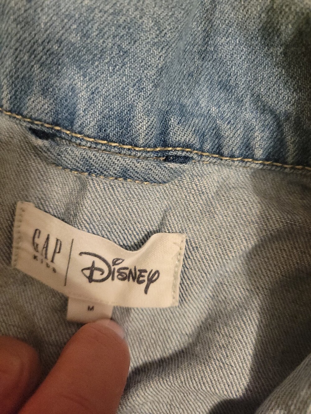 Gap Girls' Light Blue Denim Jacket with Minnie Mouse Embroidery - Picture 3 of 3